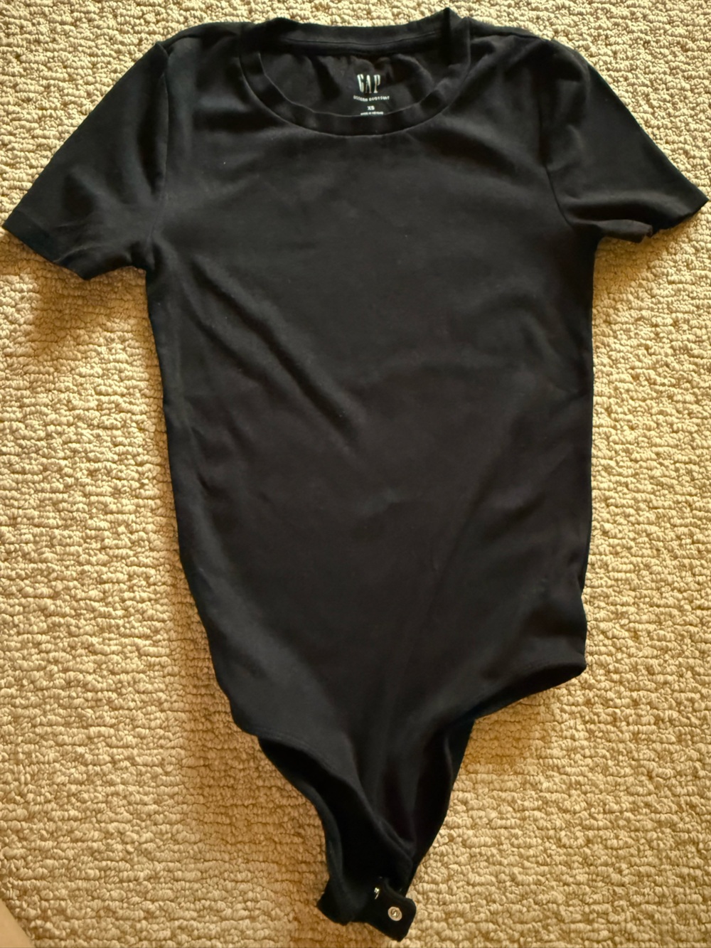 GAP Black Short Sleeve Bodysuit